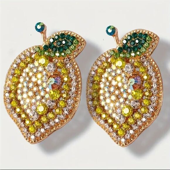 Lemon stud earrings A821 - Picture 1 of 4